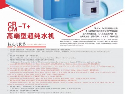 上海杲森CR高端型超纯水机，科研实验室超纯水制备，医学超纯水